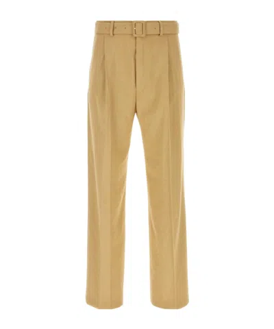 Dries Van Noten Pant Viscose Blend Loops Belt In Brown