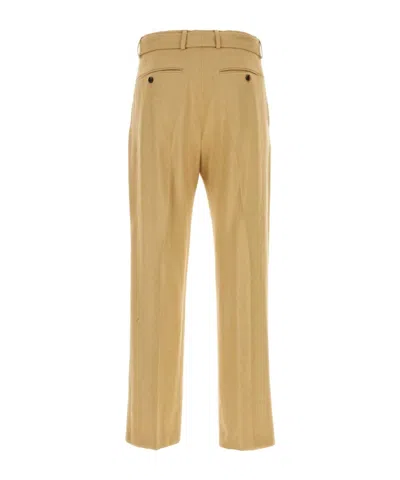 Dries Van Noten Pant Viscose Blend Loops Belt In Brown