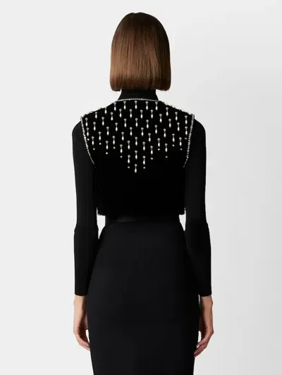 Roger Vivier Beaded Short Vest In Black