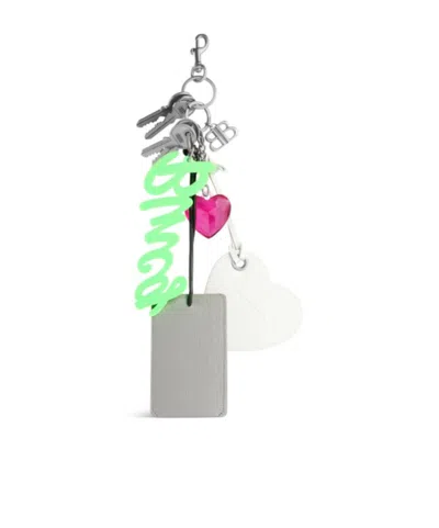 Balenciaga Aki Color Keychain In Gray