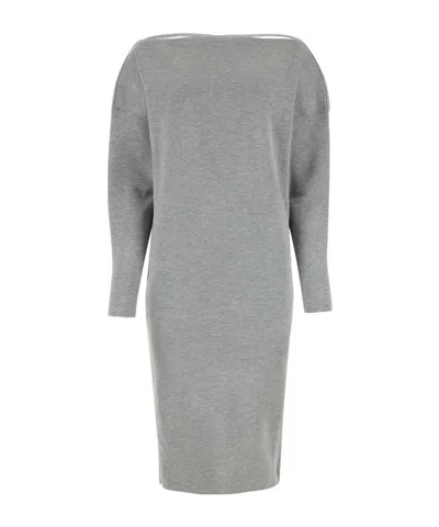 Gucci Abito In Misto Lana Stretch Grigia Donna In Grey