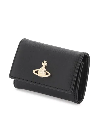 Vivienne Westwood Orb-plaque Keychain Holder In Black