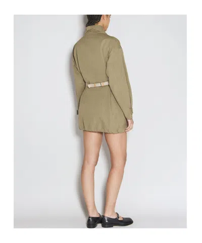 Prada Drawstring-hem Parka In Military Green