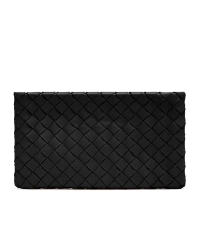 Bottega Veneta Intrecciato Leather Pouch In Black