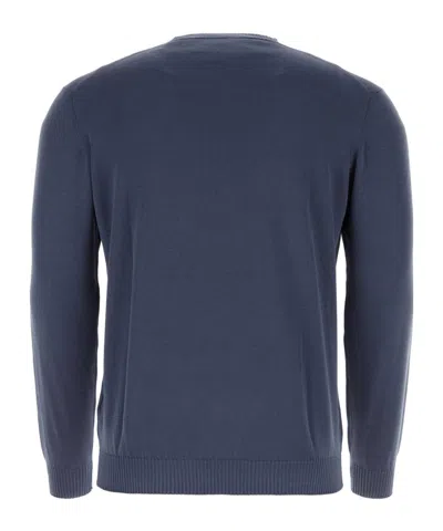 Fedeli Crew-neck Sweater In Superfine Virgin Wool In Blue