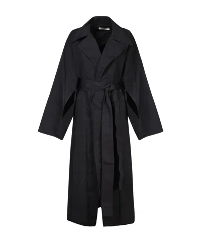 Quira Oversized Classic Overcoat In Black