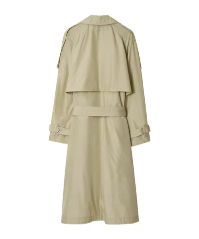 Burberry Sand Silk Trench Coat In Beige O Tan