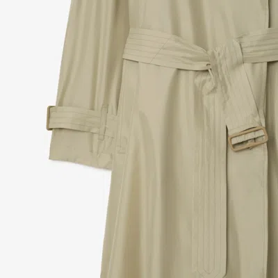 Burberry Sand Silk Trench Coat In Beige O Tan