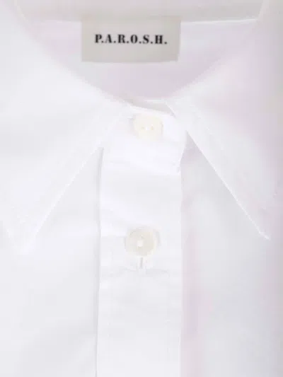 P.a.r.o.s.h Poplin Classic-collar Shirt In White