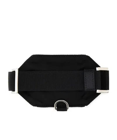 Prada Adjustable Strap Nylon Cuff Keyring In Black