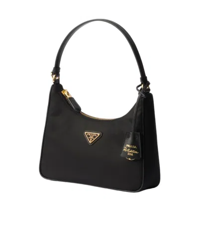 Prada Mini Bag Re-edition 2005 In Re-nylon And Saffiano In Black