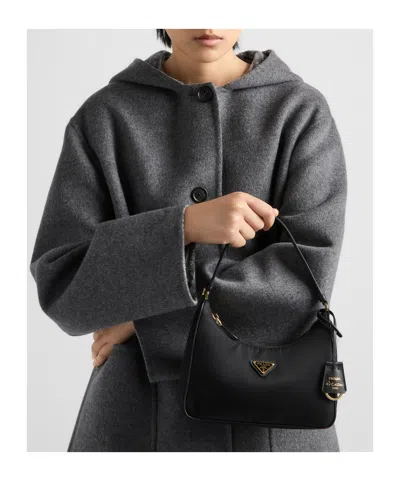 Prada Mini Bag Re-edition 2005 In Re-nylon And Saffiano In Black