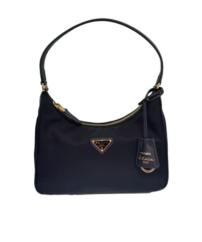 Prada Mini Bag Re-edition 2005 In Re-nylon And Saffiano In Black