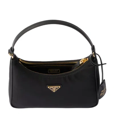 Prada Mini Bag Re-edition 2005 In Re-nylon And Saffiano In Black