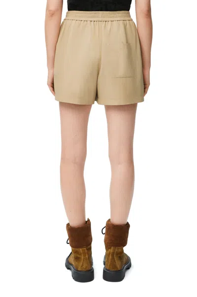 Loewe Shorts In Pelle Sabbia Donna In Brown
