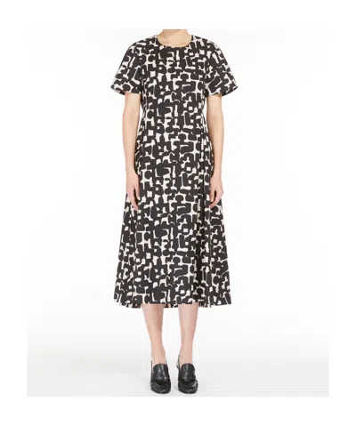 Max Mara Short Sleeve Dress In Black