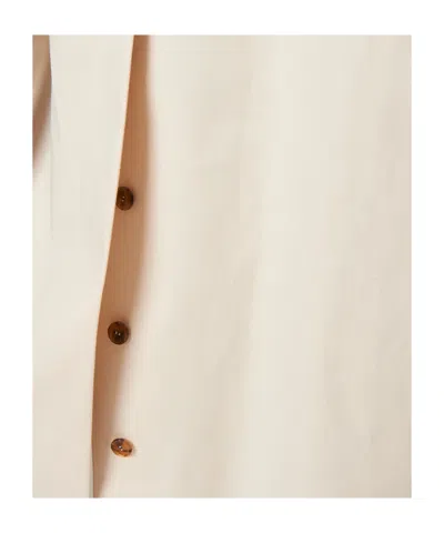 Miu Miu Single-breasted Double Cotton Raincoat In Natural Color