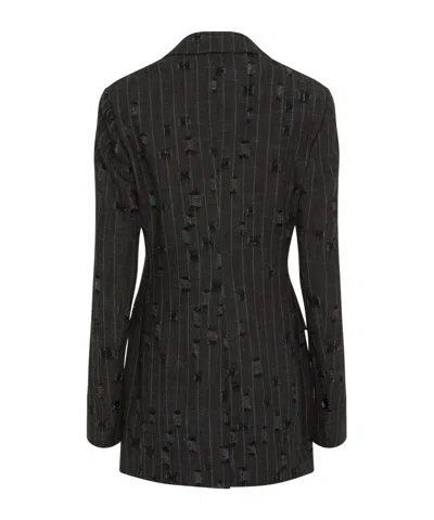 Acne Studios Lapel Long-sleeved Suit Coat In Black