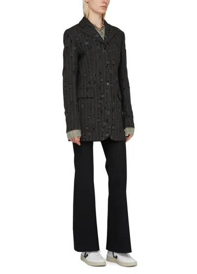 Acne Studios Lapel Long-sleeved Suit Coat In Black