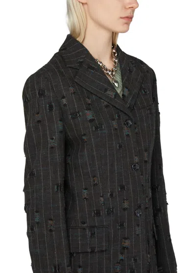 Acne Studios Lapel Long-sleeved Suit Coat In Black