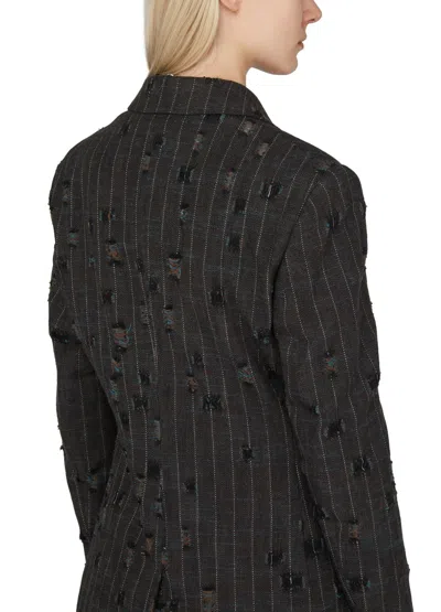 Acne Studios Lapel Long-sleeved Suit Coat In Black