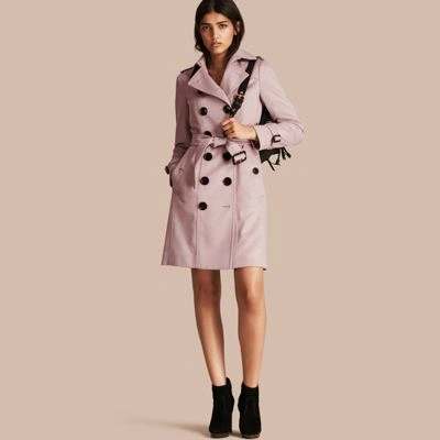 Burberry Sandringham Fit Cashmere Trench Coat In Pale Nude