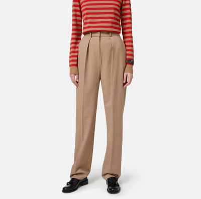 Elisabetta Franchi Trousers Featuring Back Pockets And Belt Loops In Brown