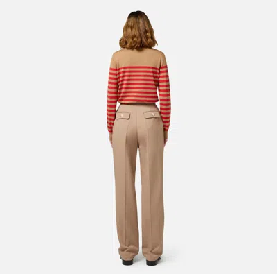 Elisabetta Franchi Trousers Featuring Back Pockets And Belt Loops In Brown