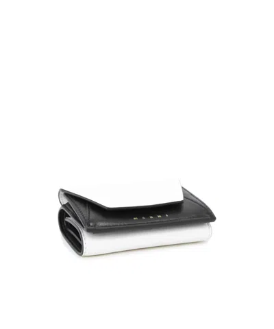 Marni Folding Wallet In White/black