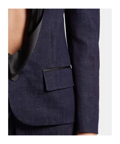 Dsquared2 Shawl-lapels Single-breasted Blazer In Navy