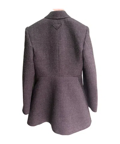 Prada Doppelreihiger Mantel In Coal Gray