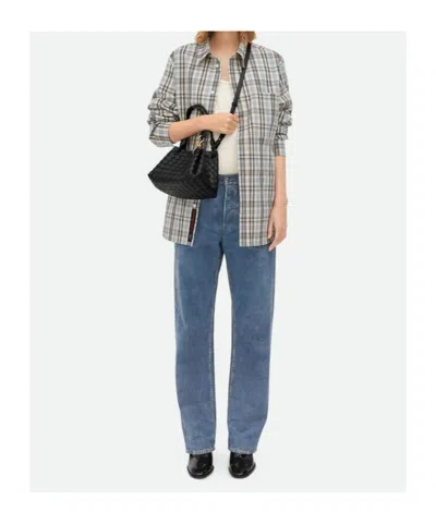 Bottega Veneta Women Parachute Small Leather Shoulder Bag With Intrecciato Motif In Black