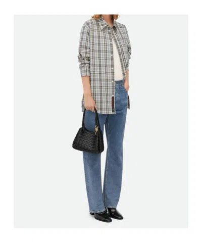 Bottega Veneta Women Parachute Small Leather Shoulder Bag With Intrecciato Motif In Black