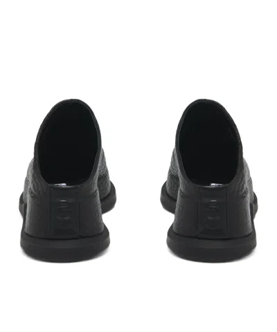 Alexander Mcqueen Women's Leather Wave Slippers Sandal In Black