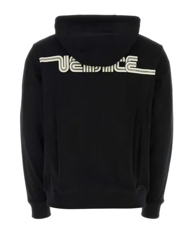 Versace Crystal-embellished Logo Zip-up Hoodie In Black