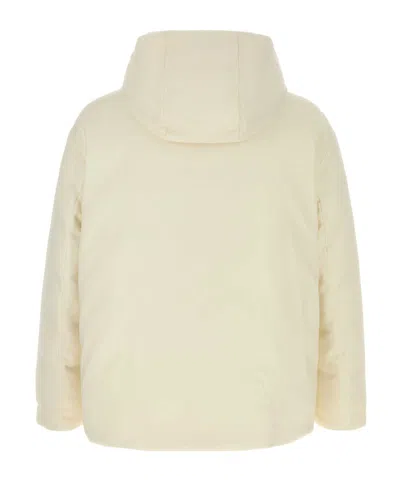 Valentino Garavani Ivory Wool Blend Padded Jacket In Yellow