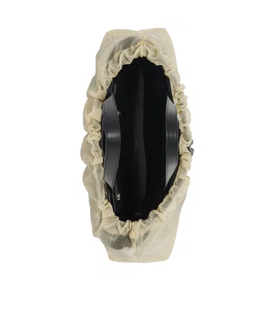 Alexander Mcqueen Mcqueen Nebula Sheer Tulle Overlay Studded Leather Tote In Black