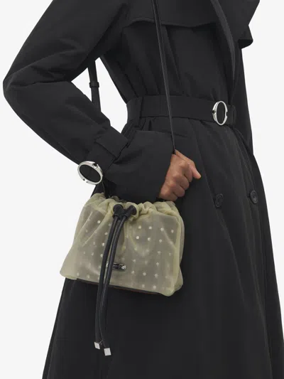 Alexander Mcqueen Women Two-tone Leather And Tulle Nebula Crossbody Bag In Multicoloured