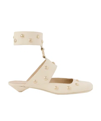 Chloé Chloe Ivory Leather Jade Sabot In White