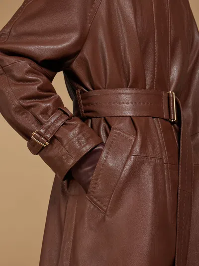Max Mara Extra-large A-word Napa Leather Windbreaker In Tobacco Color