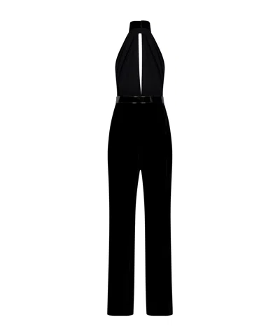 Tom Ford Halterneck Belted Jumpsuit In Black