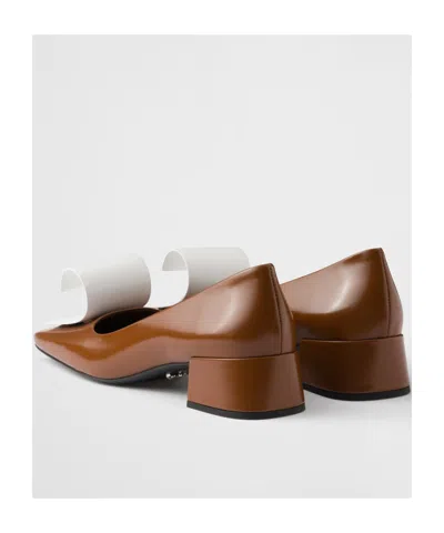 Prada Two-tone Leather Pumps In Brown
