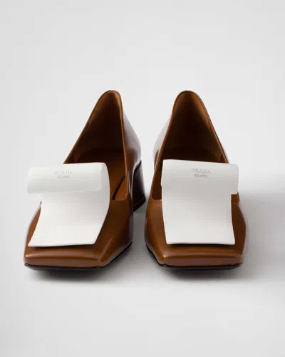 Prada Two-tone Leather Pumps In Brown