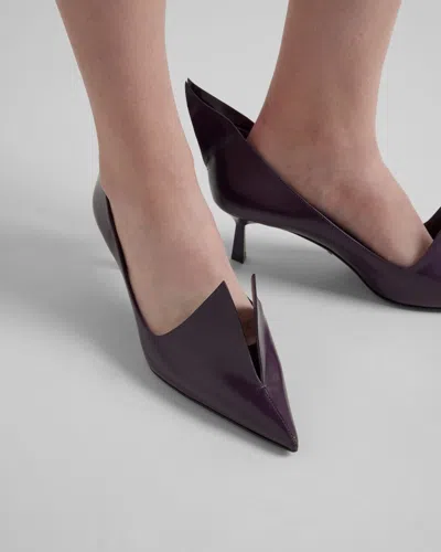 Prada Scarpe Con Tacco In Pelle Viola Donna In Gray