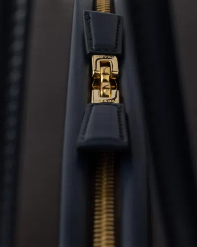 Prada Borsa A Spalla In Pelle Verde Donna In Fern Green/ebony/baltic Sea Blue