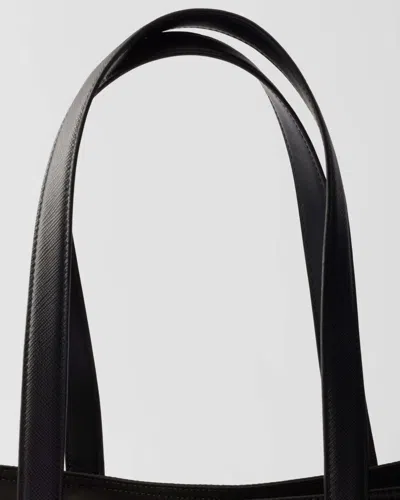 Prada Re-edition 1978 Medium Re-nylon And Saffiano Leather Tote Bags In Black