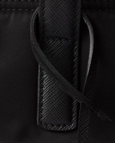 Prada Re-edition 1978 Medium Re-nylon And Saffiano Leather Tote Bags In Black