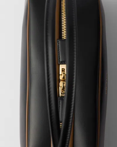 Prada Swing Smooth Leather Shoulder Bag In Black