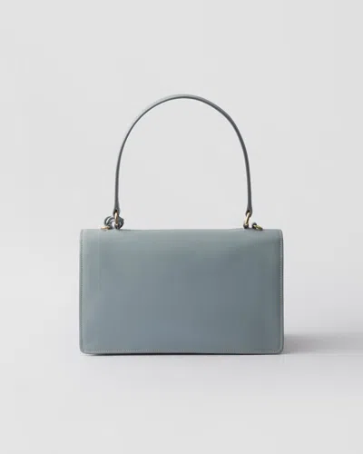 Prada Leather Structured Handbag Gold-tone Hardware In Silver