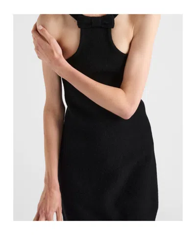 Prada Women's Wool Mini Dress In Black